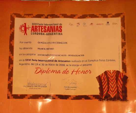Primer Premio de la Feria Internacional de Artesanias Córdoba 2008
